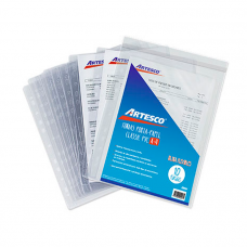 Funda porta papel A4 PVC protector de documentos x 10 Artesco
