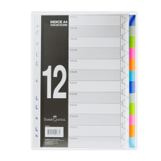 Separadores index Colores 12 Divisiones A4 Faber Castell