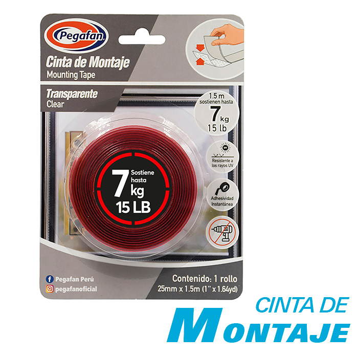 Cinta de Montaje Transparente Pegafan