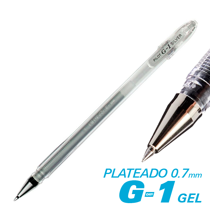 Lapicero Plateado G-1 0.7mm Pilot