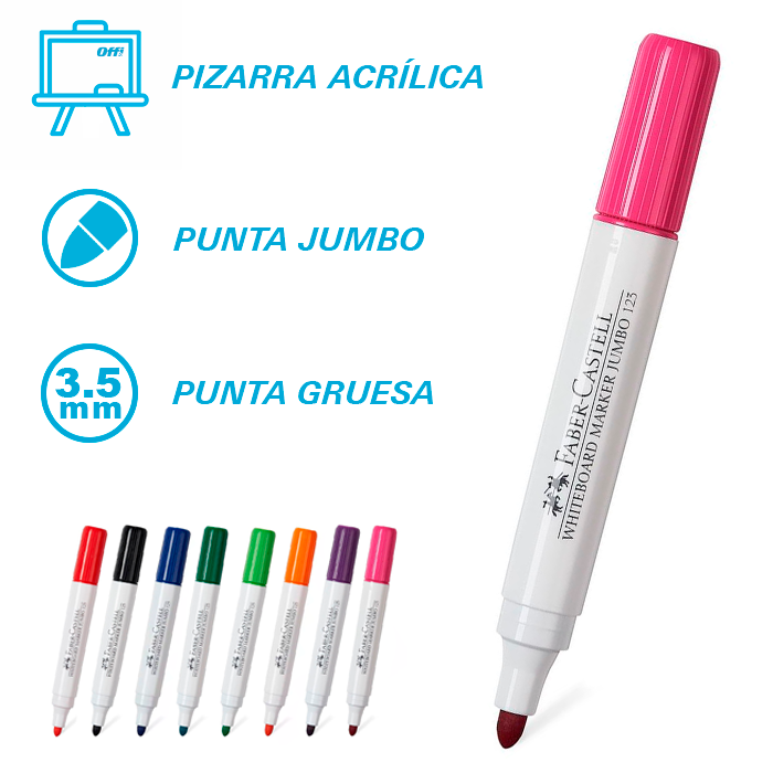Marcador para Pizarra Blanca Jumbo 123 Fucsia