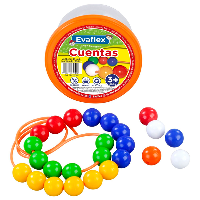 Cuentas didácticas x 36 Unidades Evaflex 