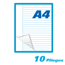 Papel rayado A4 x 10 Pliegos